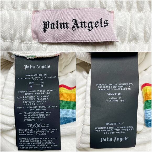 PALM ANGELS Unisex Rainbow Stripe Off-White Track Pants Size M - Picture 7 of 9